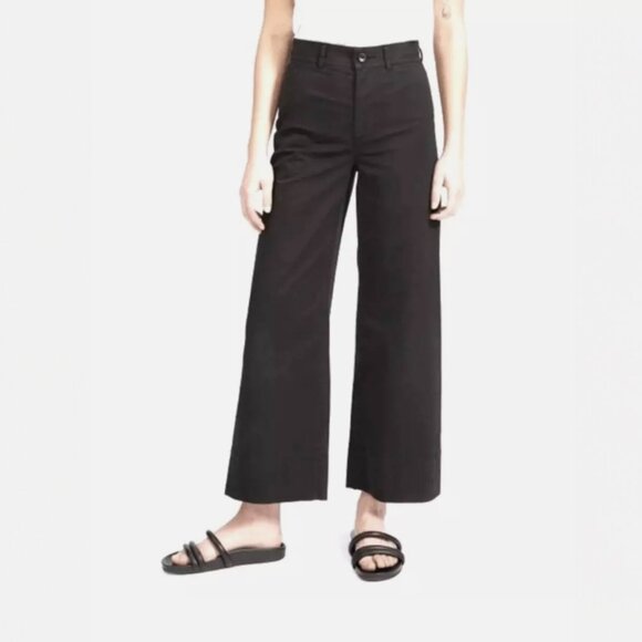 Everlane The Lightweight Wide-Leg Crop Cotton Chino Pants Size 4 - Picture 1 of 6
